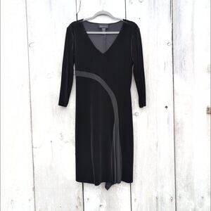 Vintage Y2K Connected Apparel Black Velvet Vampy Soft Goth Swish Dress Women's10